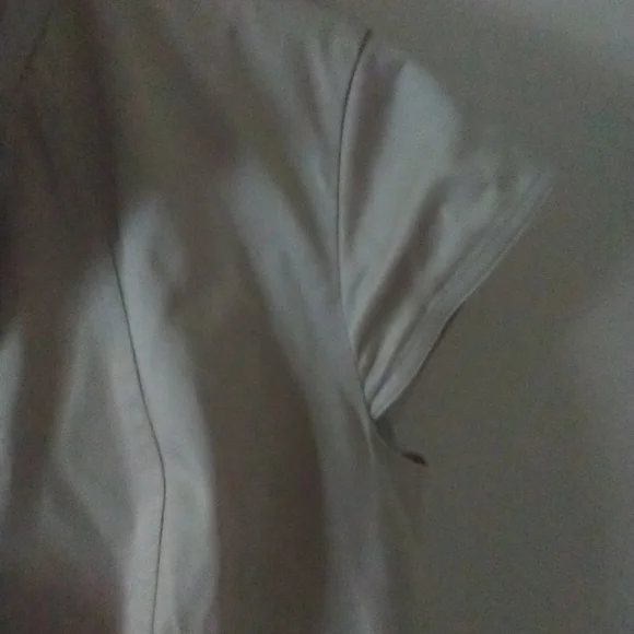 Calvin Klein Cap Sleeve Band Collar Button Front‎ Sash Belt Beige Dress Size 10 - Picture 7 of 11